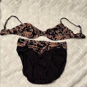 Athena Black and Tan Bikini size 16